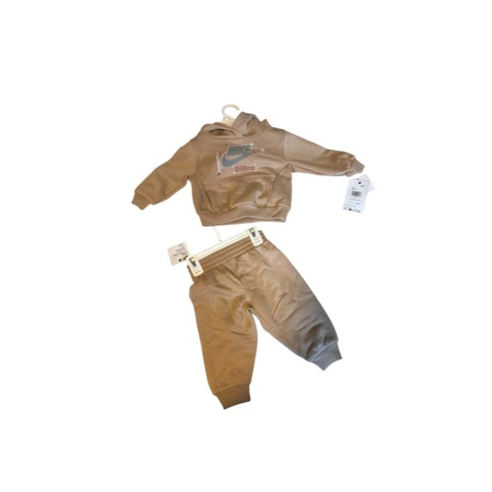 Nike Baby Boys / Unisex Beige Hoodie & Joggers Tracksuit Set (12M)